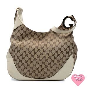 Gucci CharlotteTan and Cream Hobo Shoulder Bag